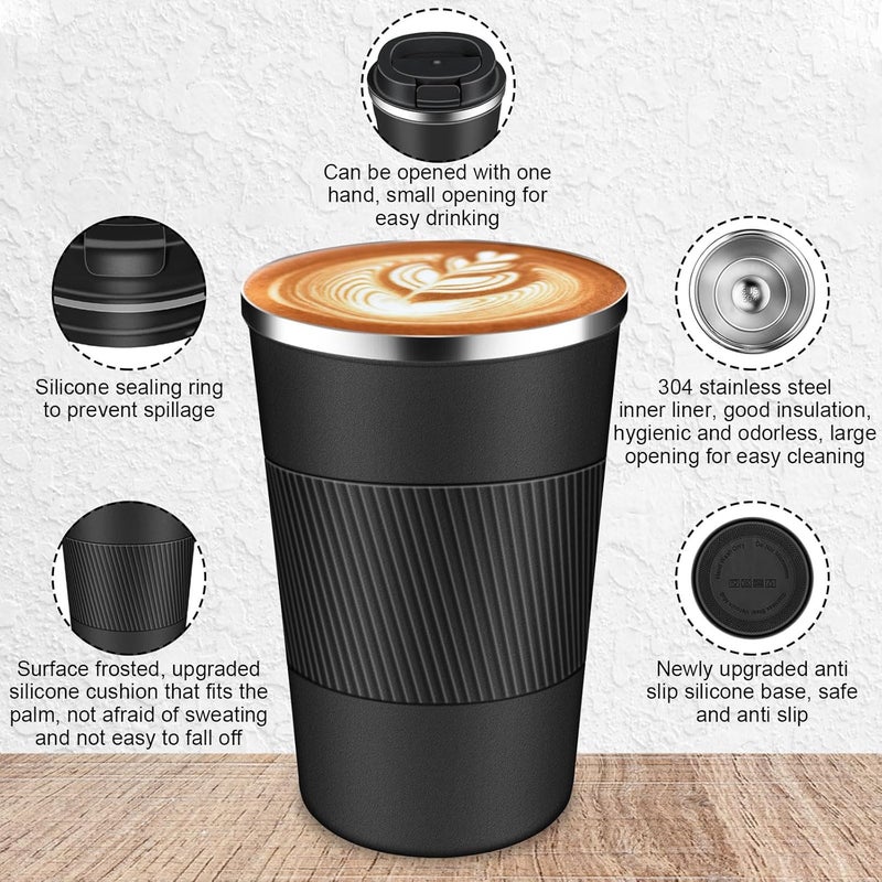 LCKDHM Insulated Travel Coffee Cup with Leak Proof Lid,To Go Camping Stainless Steel Vacuum Coffee Mug, Reusable Coffee Tumblers Hot & Cold Drinks Gifts Multiple Sizes and Colors - Image 2
